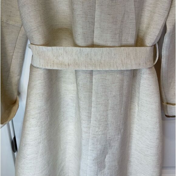 Zara Sand Texture Viscose Blend Belted Coat Jacket.Size M - Picture 12 of 16